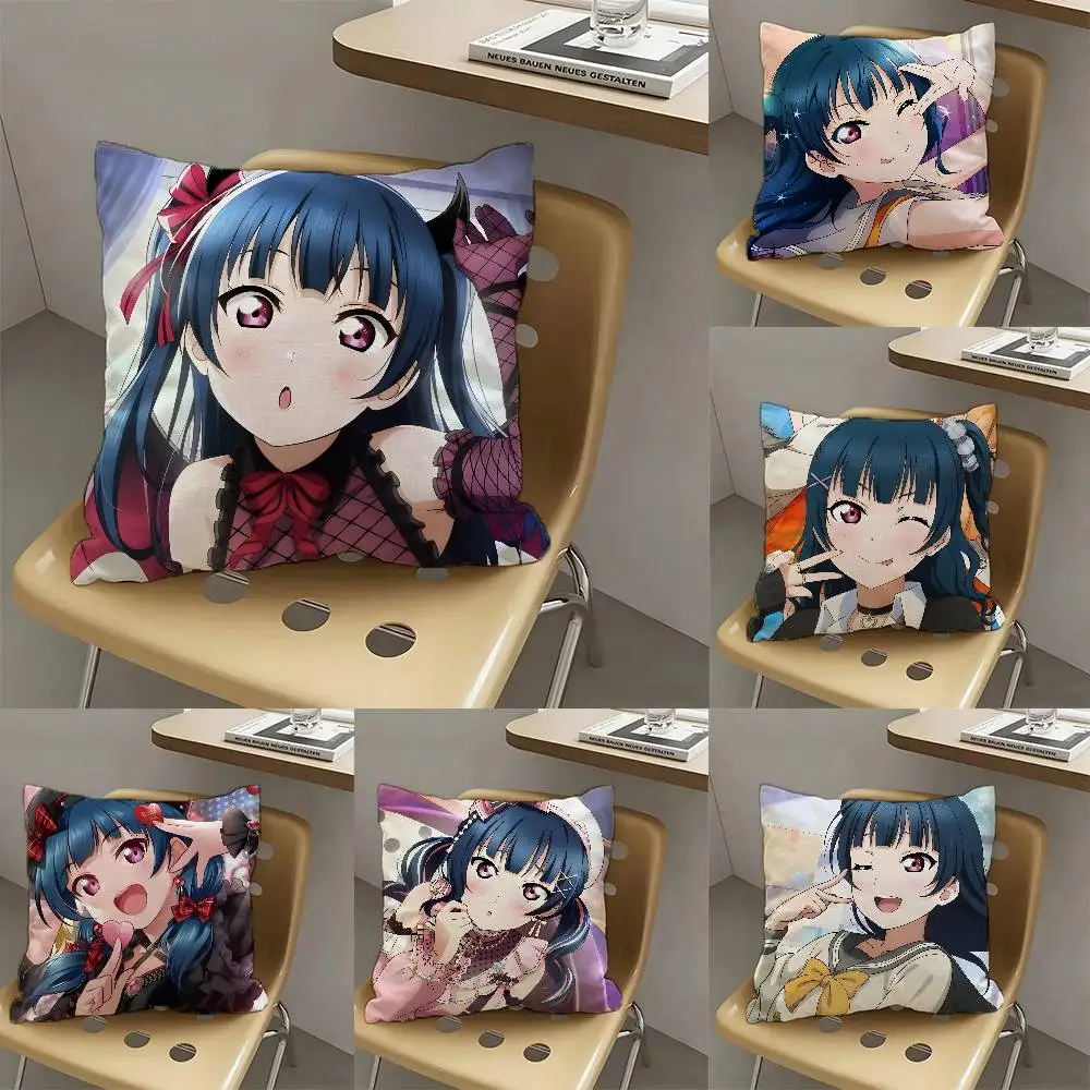 1pc Yoshiko Tsushima Anime Characters Pillow Case Fashion Square Pillowcase Bedroom Sofa Room Ins Decoration Leisure