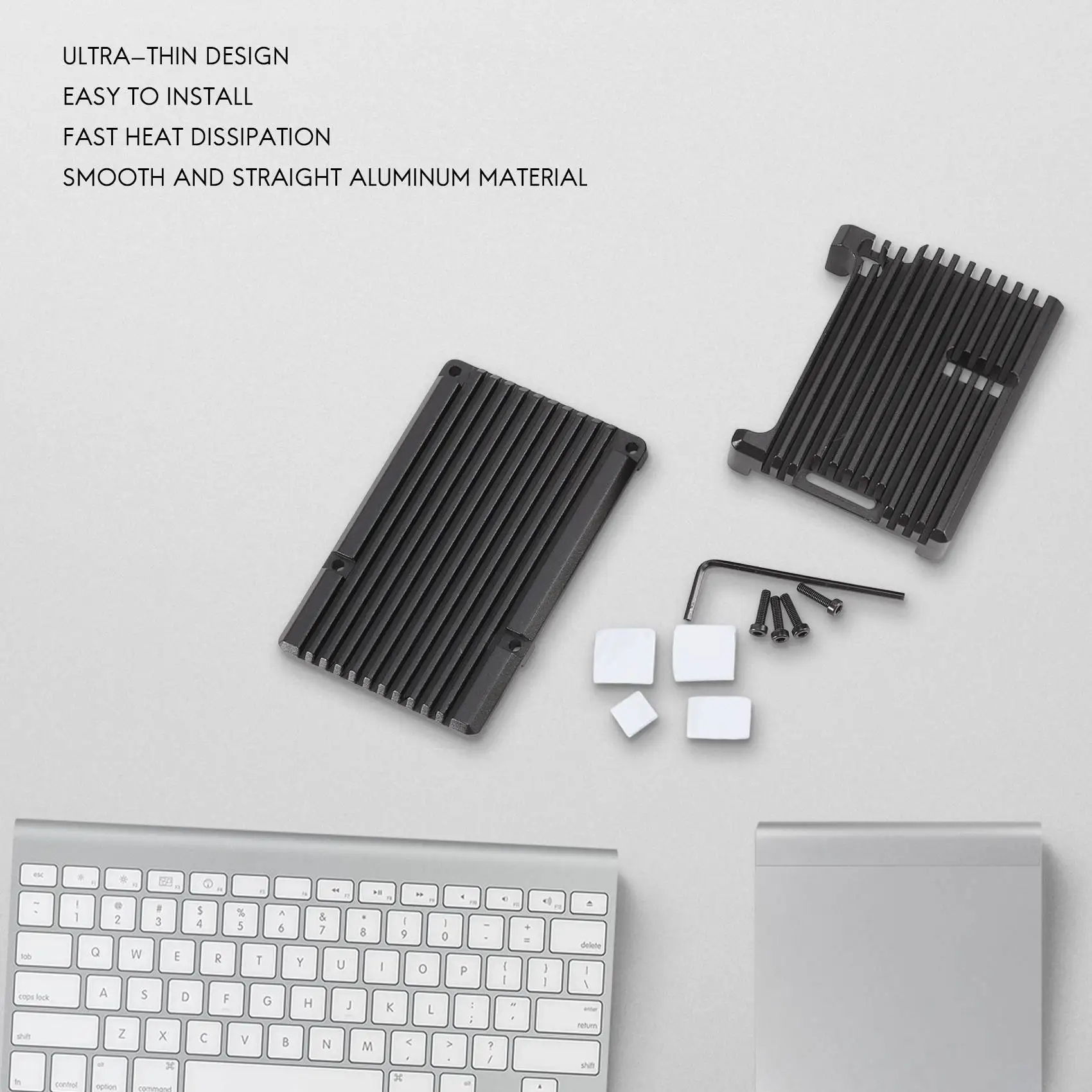 

Изысканный алюминиевый корпус для Raspberry Pi 4 Model B, защитный корпус из алюминиевого сплава с пассивным охлаждением, металлический корпус для Raspberr