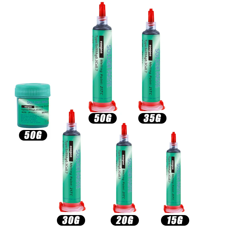 SAC307 Lotpaste Bleifrei No-Clean Sn99Ag0.3Cu0.7 für SMT PCB Reflow Löten, professionelles Schweißpaste Flussmittel für Schaltung – Detail 2