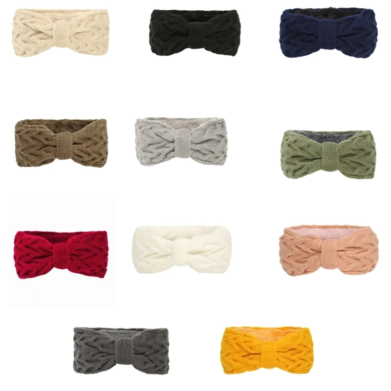 

Women's Headband Fleece Lined Knitted Headwrap Headwear for Autumn and Winter Dropship