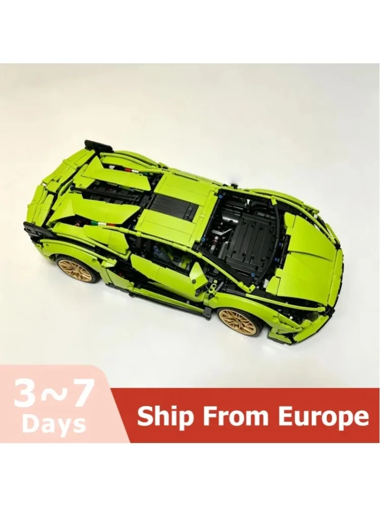 3696 Teile Grünes Auto-Modell Bauklötze Zusammenbau-Spielzeug Heimdekoration Jungen Mädchen Erwachsene Geburtstags- und Weihnachtsgeschenke
