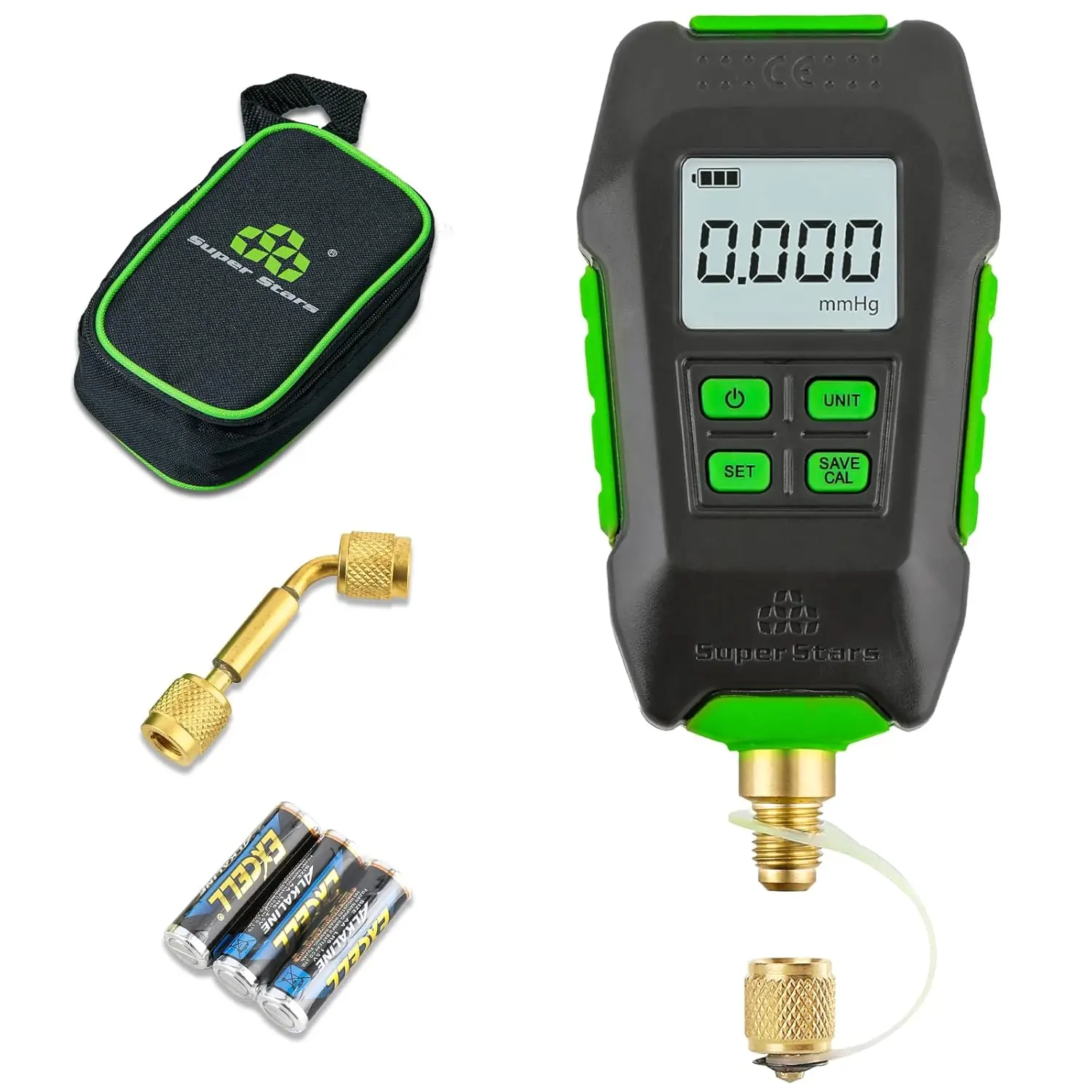 Alarm Notice, Temp Compensation, LCD Display, 4 Units,Digital Micron Vacuum Gauge 1/4