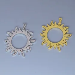5pcs/lot Stainless Steel Charms Pendant Plated Ethnic Sun Totem Necklace Charms for Women Charm Pendant Handmade Jewelry