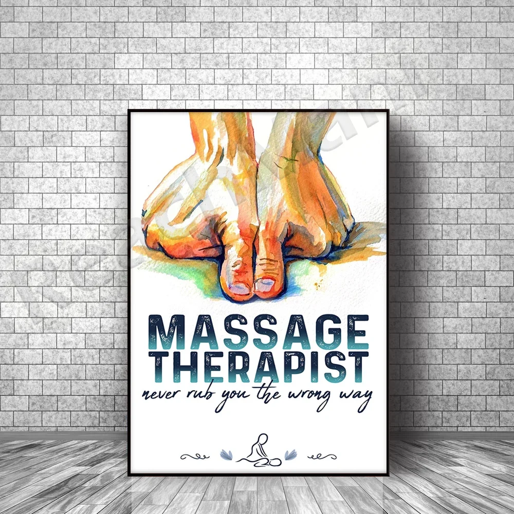 Massage Therapist Never Rubs You The Wrong Way Poster Living Home Decor Wall Art Print Poster