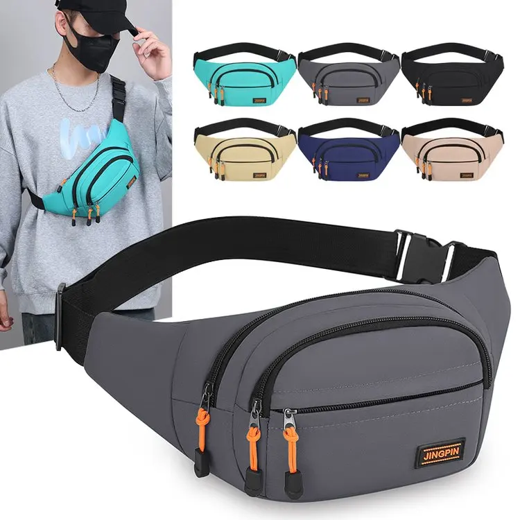 防水アウトドアクロスボディバッグ メンズウエストバッグ コインマネーポーチ カジュアルスタイル ナイロン生地 ソフトボディ ジッパー開閉 ナイロン