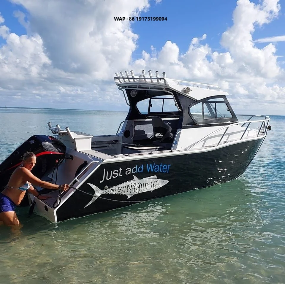 Gospel Boat 6.25m 20ft Aluminum Fishing Leisure Boats with Rest Small Cabin Without Door with Trailer Motor 5 People Family Use