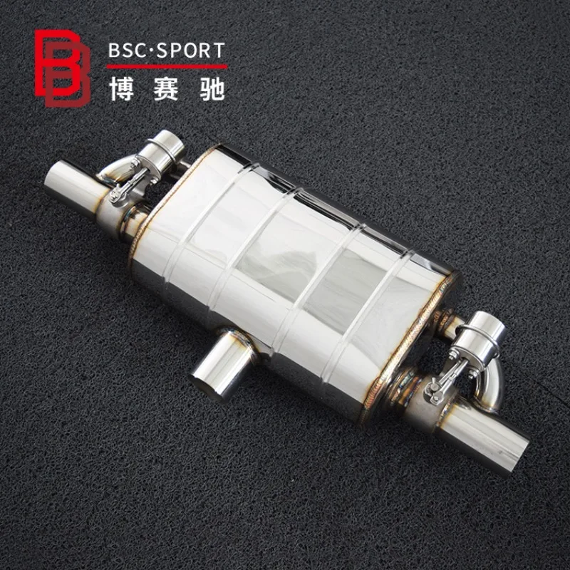 Car modification exhaust pipe remote control variable vacuum T-drum, middle inlet and double outlet dual valve pneumatic valve