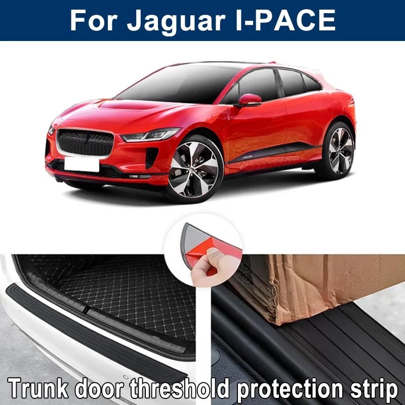 Car Trunk Sill Anti-scratch Guard Strip For Jaguar I-PACE - Rear Bumper Rubber Protector Decorative Cover Sticker