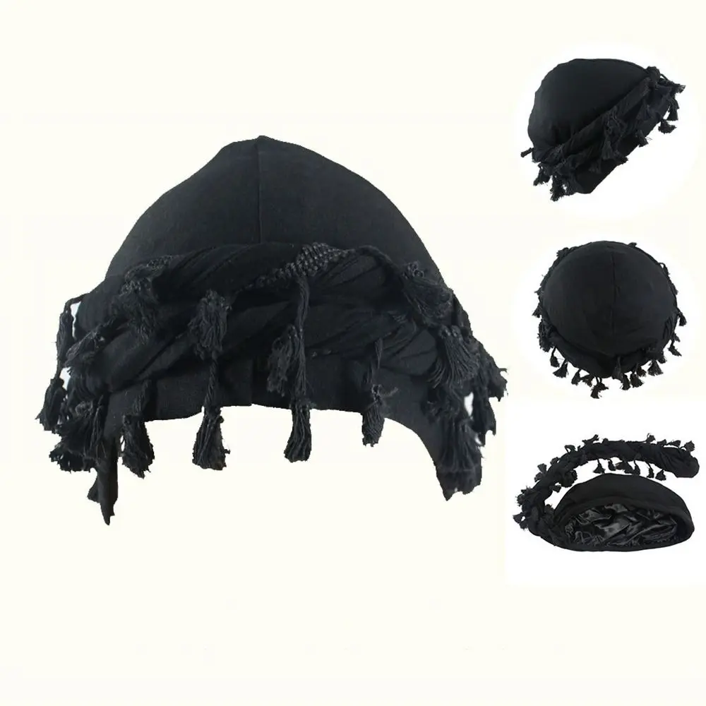 Turban Durag for Men Unisex Satin Silk Lined Elastic Turban Head Wrap Head Scarf