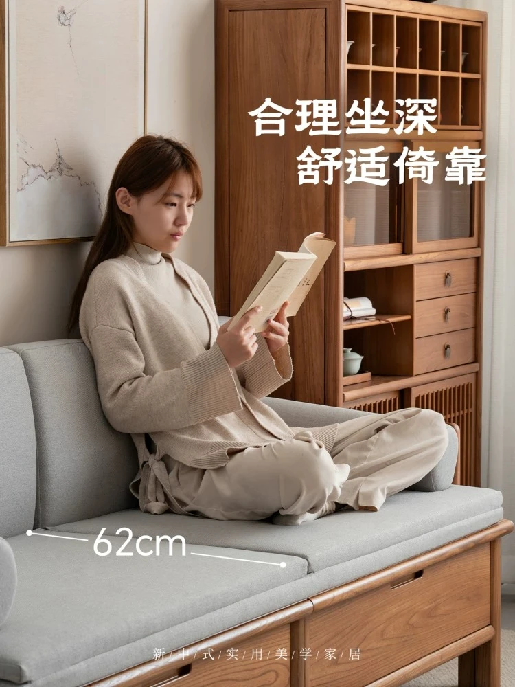 PYH Foldable Sofa Bed New Chinese Push-pull Sofa Living Room Multifunctional Storage Solid Wood Arhat Bed