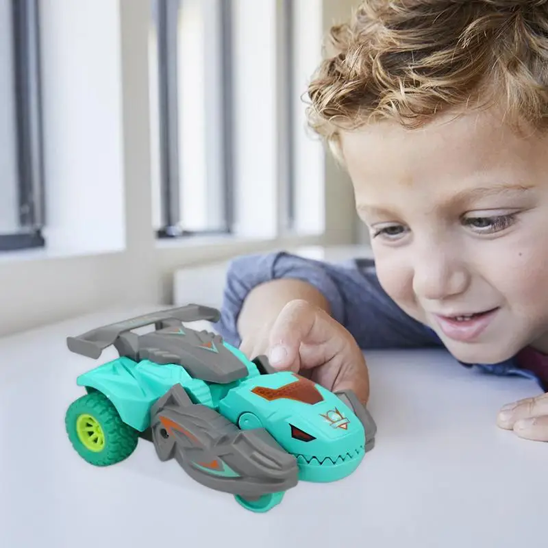 Automatic Dinosaur Transform Toy Car 2 In 1 Transforming LED Dino With Music Light For Kids 3+ Years Old Birthday Gift