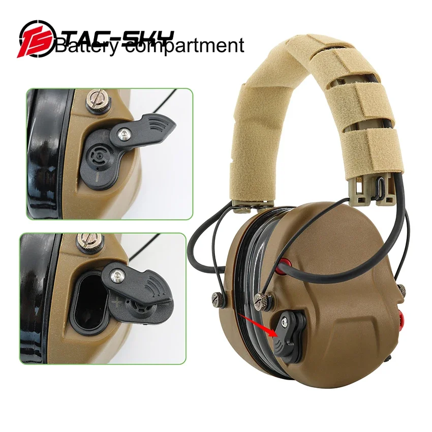 

TS TAC-SKY Tactical Electronic Earmuffs Shooting Headset Silicone Version Safety Earmuffs H300A Tactical Headset