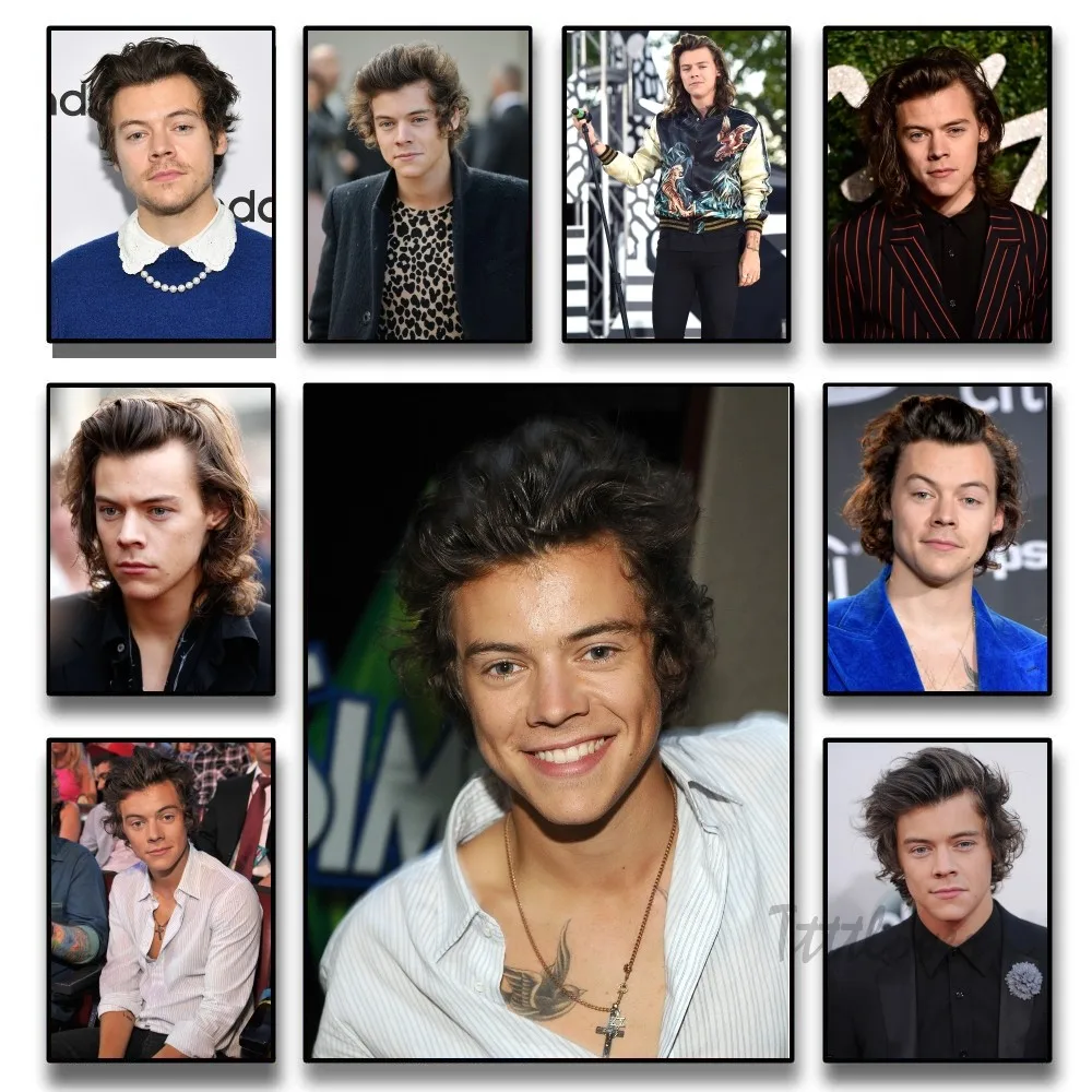 Famous Pop Singer H-Harris_Styles Poster Stickers Art Wall Murals Decor Game Room Decor Gifts HD Painting