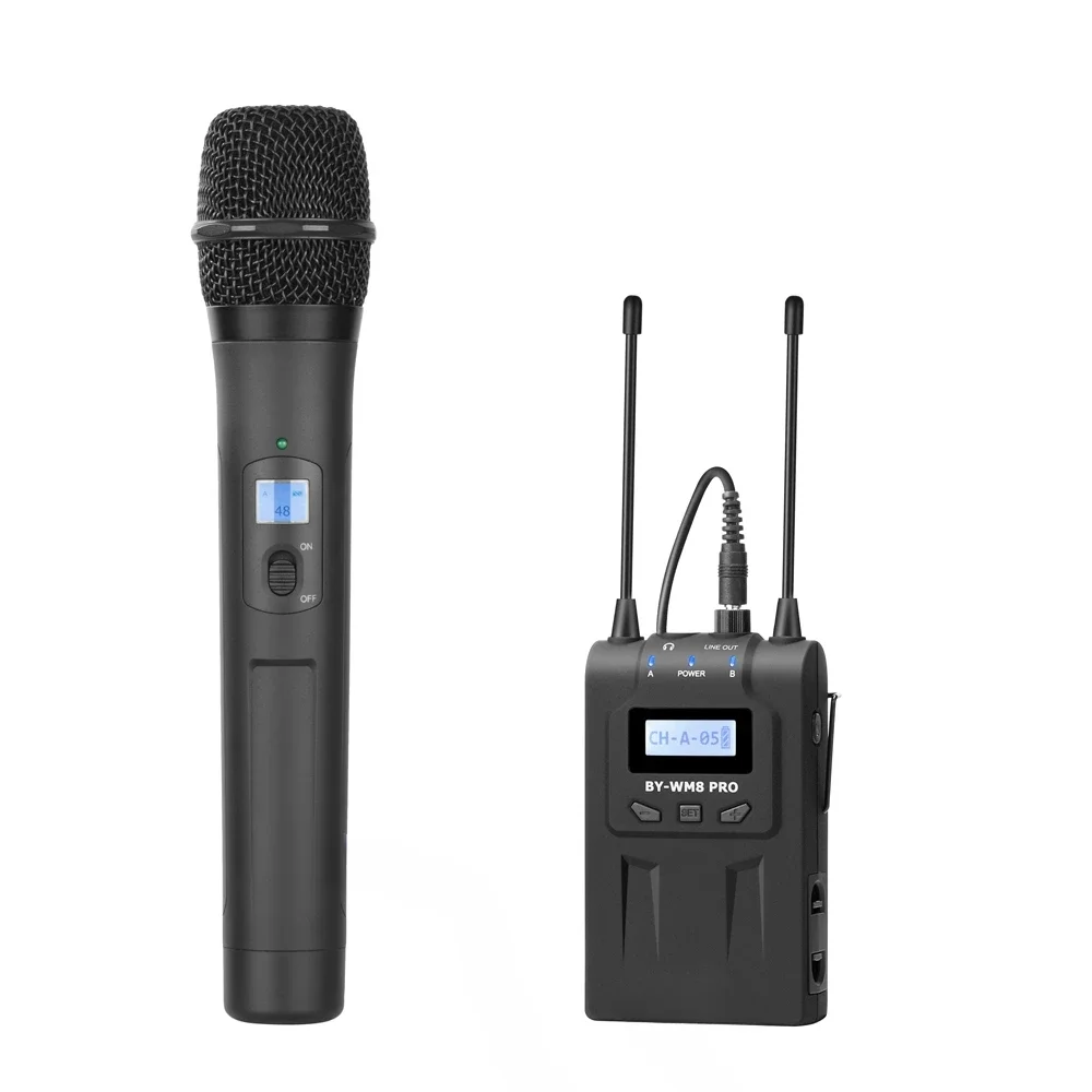 BY-WM8 Pro K3 Handheld Dual-Channel UHF Professional Wireless Microphone System for Smartphone  Interviews