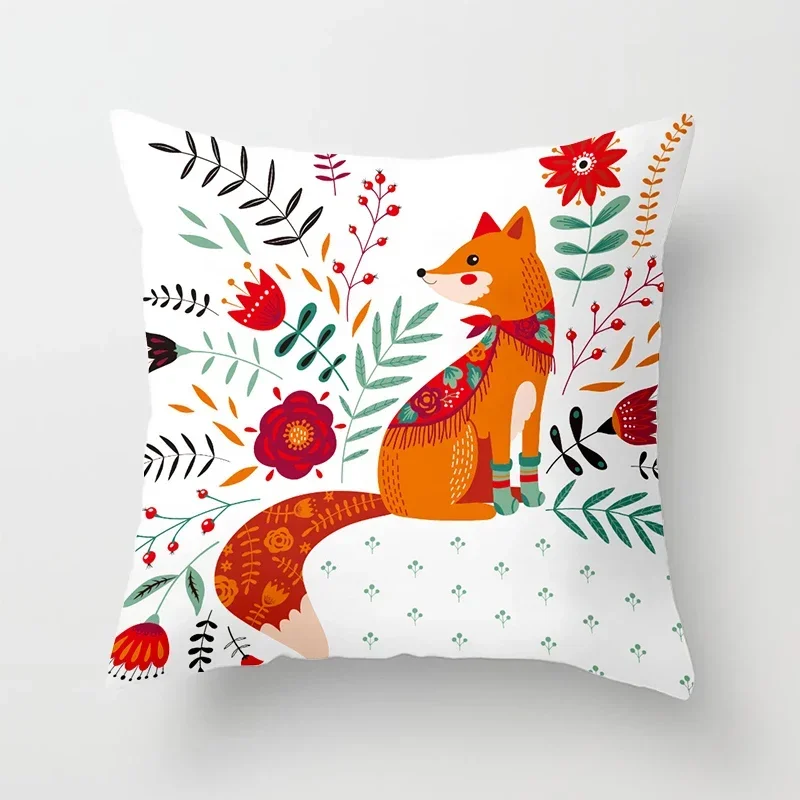 Cartoon Fox Series animal car pillowcase living room sofa cushion cover Pillowcase Bedroom home exquisite decoration