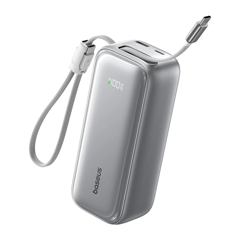Baseus 100W 20000mAh Power Bank z wysuwanym kablem USB-C do iPhone 18 Duo 17 Pro Max Samsung S26 Przenośna ładowarka do laptopa — zdjęcie produktu 7