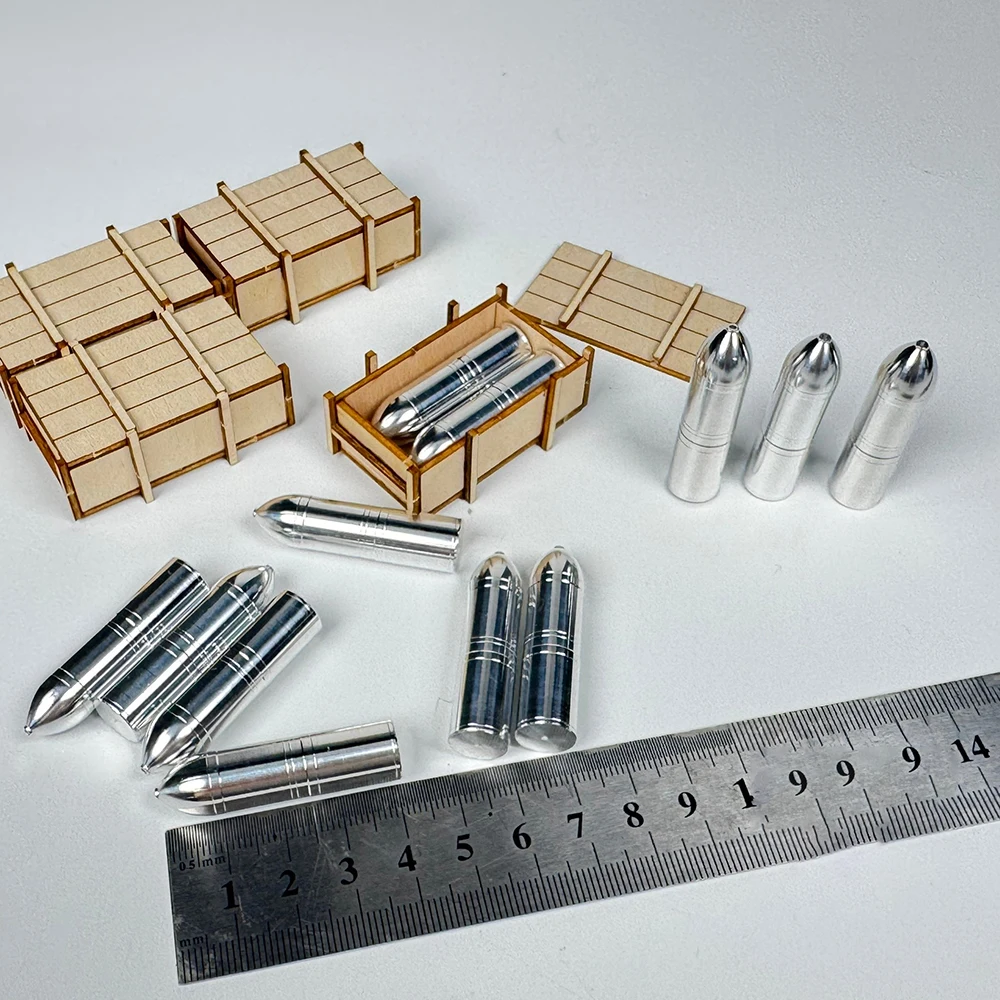 1/35 CYT347 Model Assault Tiger Cannon Long 380mm Metal Shell Model Hobby Making Accessory Tools DIY 12 Pcs/Set