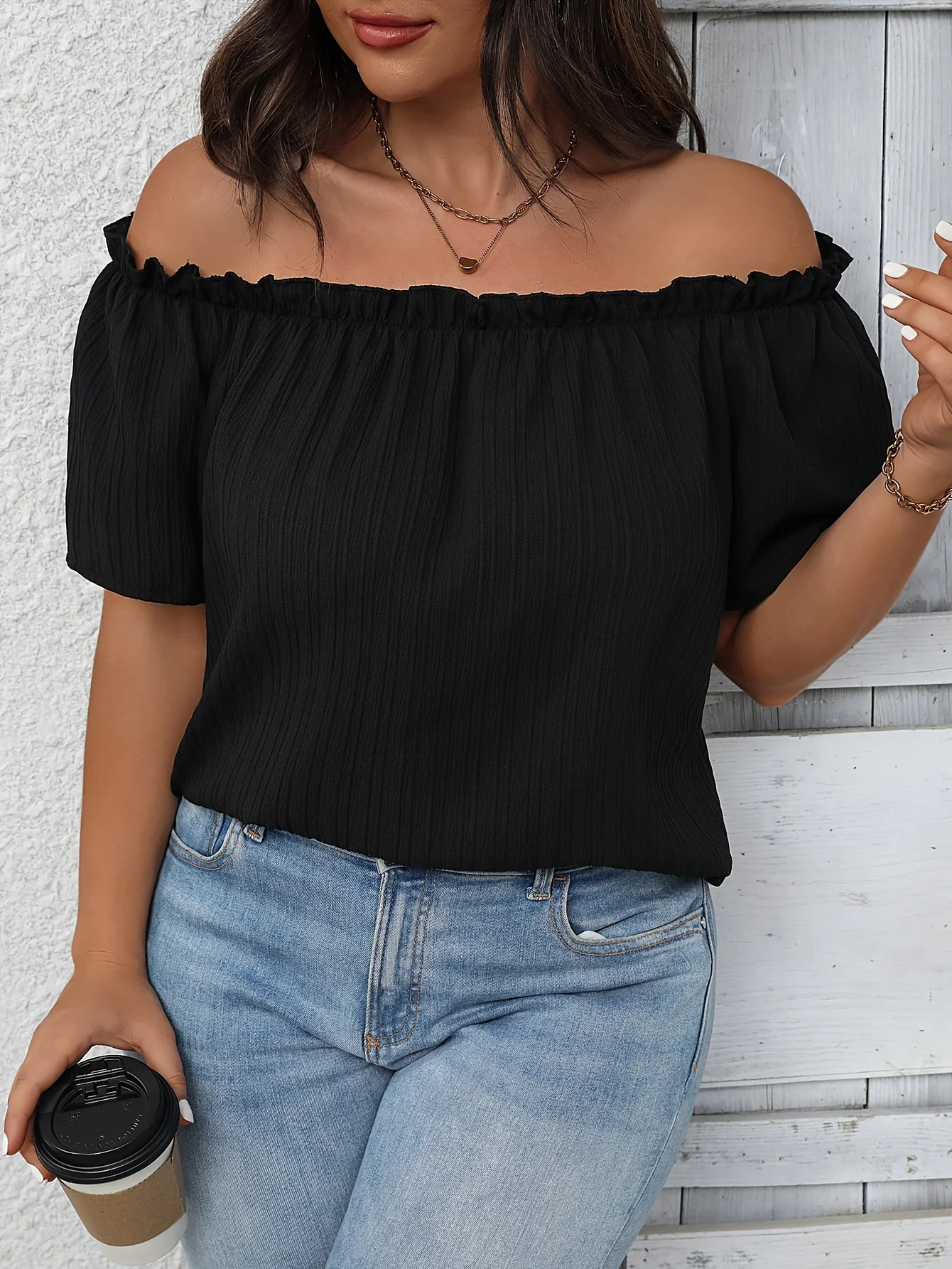 Plus rozmiar letnia damska elegancka koszula bez ramiączek moda codzienna jednolite topy biurowa odzież damska Curve