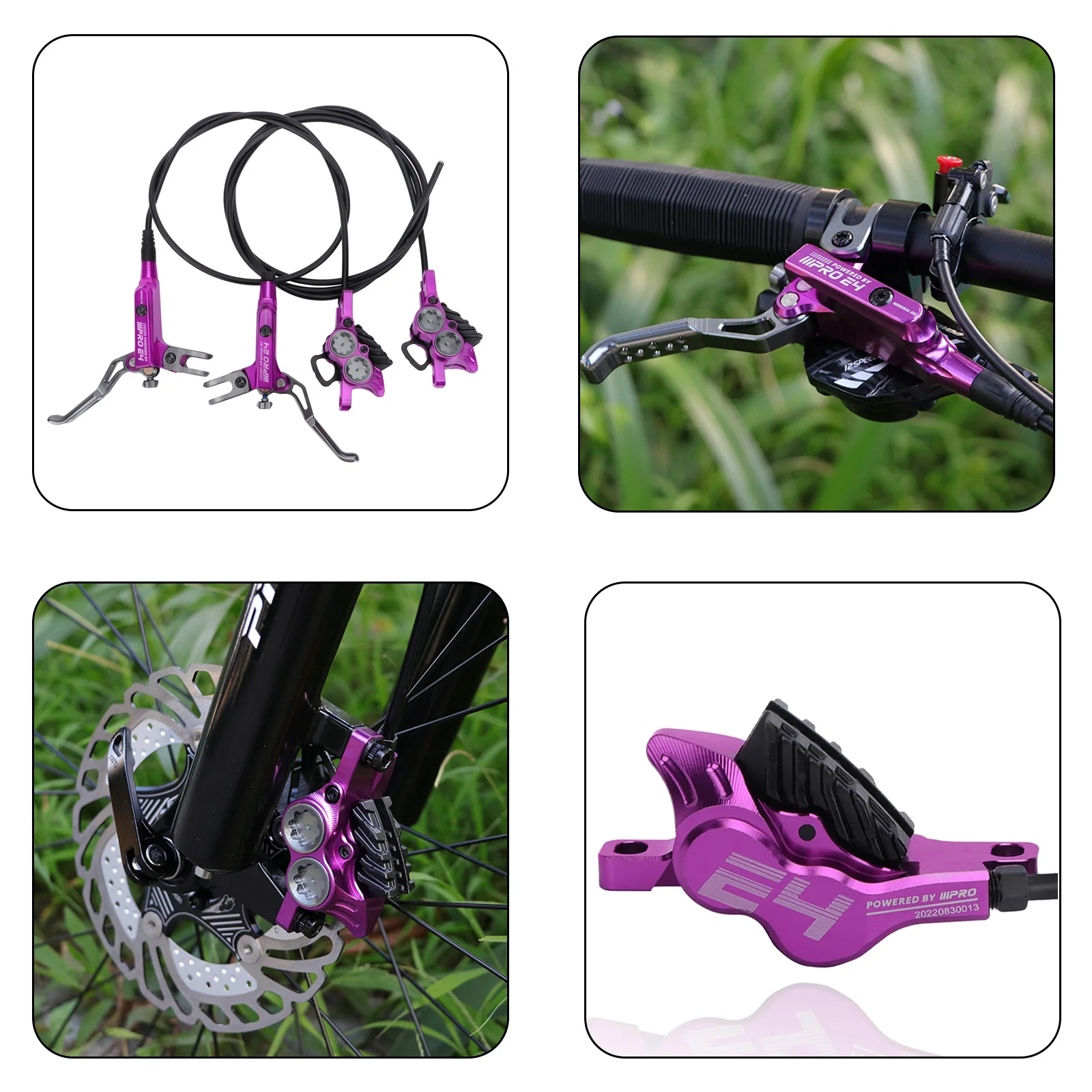 IIIPRO E4 Mtb Brakes 4 Piston Hydraulic Disc Brake 800/1550mm Ultra Light MTB Brake Cooling Oil Pressure Bike Disc Brake