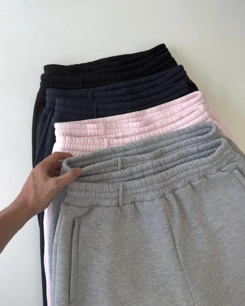 2025 الهيب هوب عادية خمر العلامة التجارية العصرية المتضخم Sweatpants النساء Harajuku الشارع الشهير Y2K فضفاض مستقيم بنطال ذو قصة أرجل واسعة الرجال #6