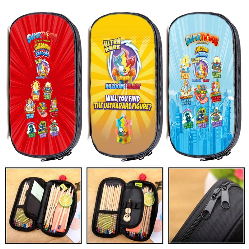 

Superthings 9 Kids Pencil Case Guardians of Kazoom Children Pencil Box Boys Girls Cartoon Pen Bags Students School Supplies Gift