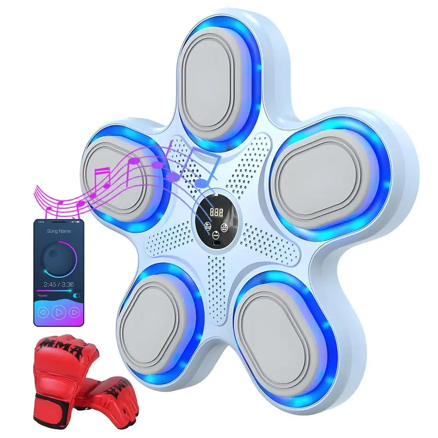 

Музыкальный боксерский тренажер для детей и взрослых, умный Bluetooth-тренажер для бокса с креплением на стену, интерактивная боксерская мишень для тренировок с перчатками