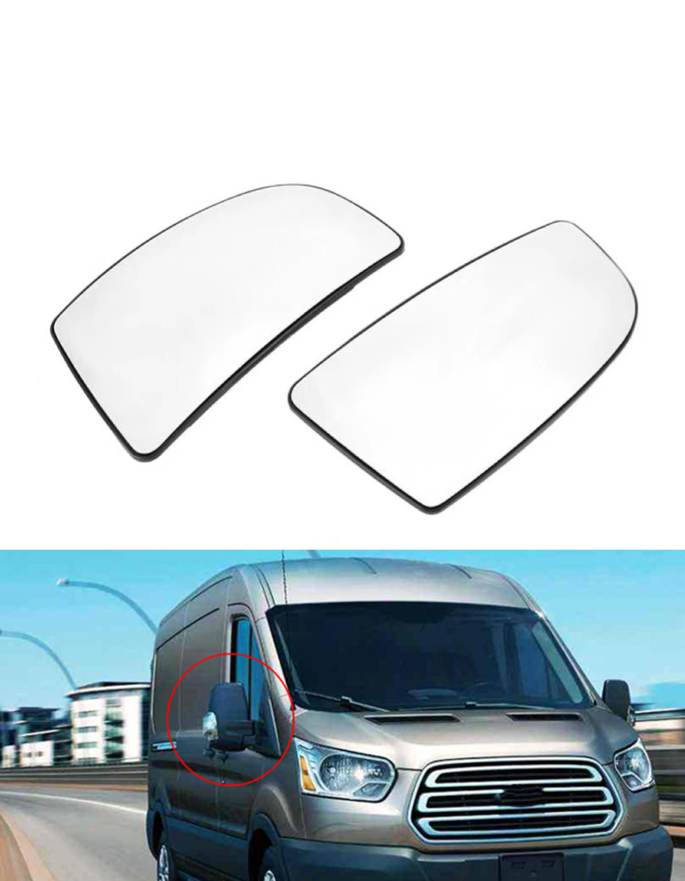 

For Ford Transit MK8 Unheated Car Rear View Mirror Glass 2014 2015 2016 2017 2018 2019 2020 Left/Right RearView Wing Lower