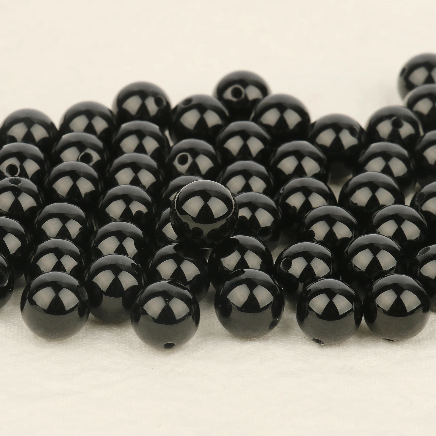 Großhandel Schwarze Achatsteinperlen 4 6 8 10 12mm Runde Lose Abstandsperlen für Schmuckherstellung DIY Armband Zubehör – Detail 4
