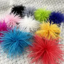 Women Brooch Hat Brooch Elegant Faux Ostrich Feather Brooch for Wedding Party Prom Soft Lightweight Garment Hat Bag Decoration