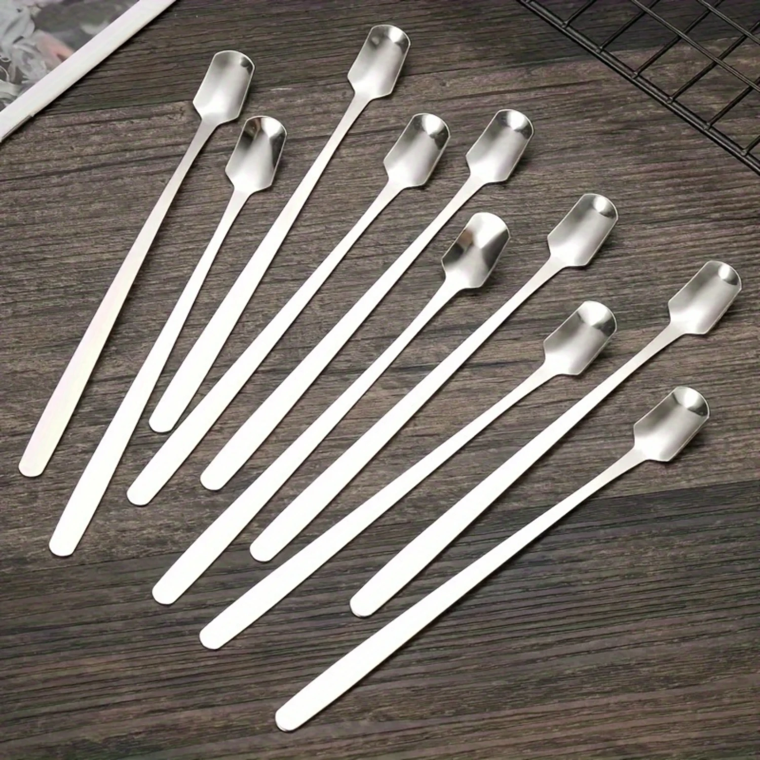 

6pcs Stainless Steel Long Handle Ice Tea Spoons for Party or Cocktail Use