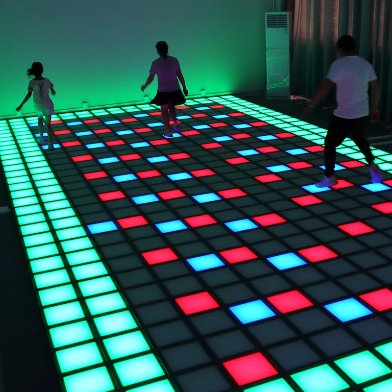 Lighted LED Interactive Floor Game Multi Player Active Floor Game Interactive Jumping Floor for Game Room