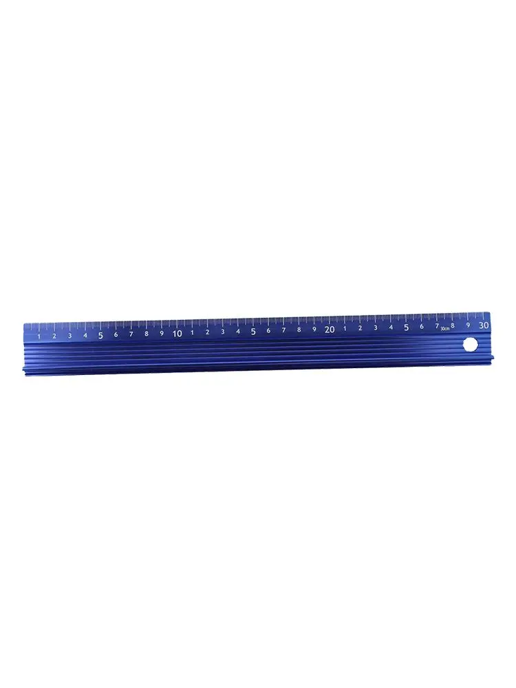 Straight Straight Scale Ruler New Blue Aluminum Alloy Calibration Ruler Anti Slip Multi-function Protective Ruler School