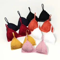 Women Lace Bralette Push Up Bras Female Wire Free Brassiere Backless Underwear Push-Up Bra Removable Pads Sexy Lingerie
