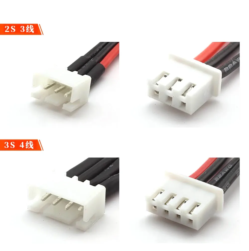 

22AWG cable 1s 2s 3s 4s 5s 6s 7s 8s battery balance charger male and female plug wires extension wires balancer connector