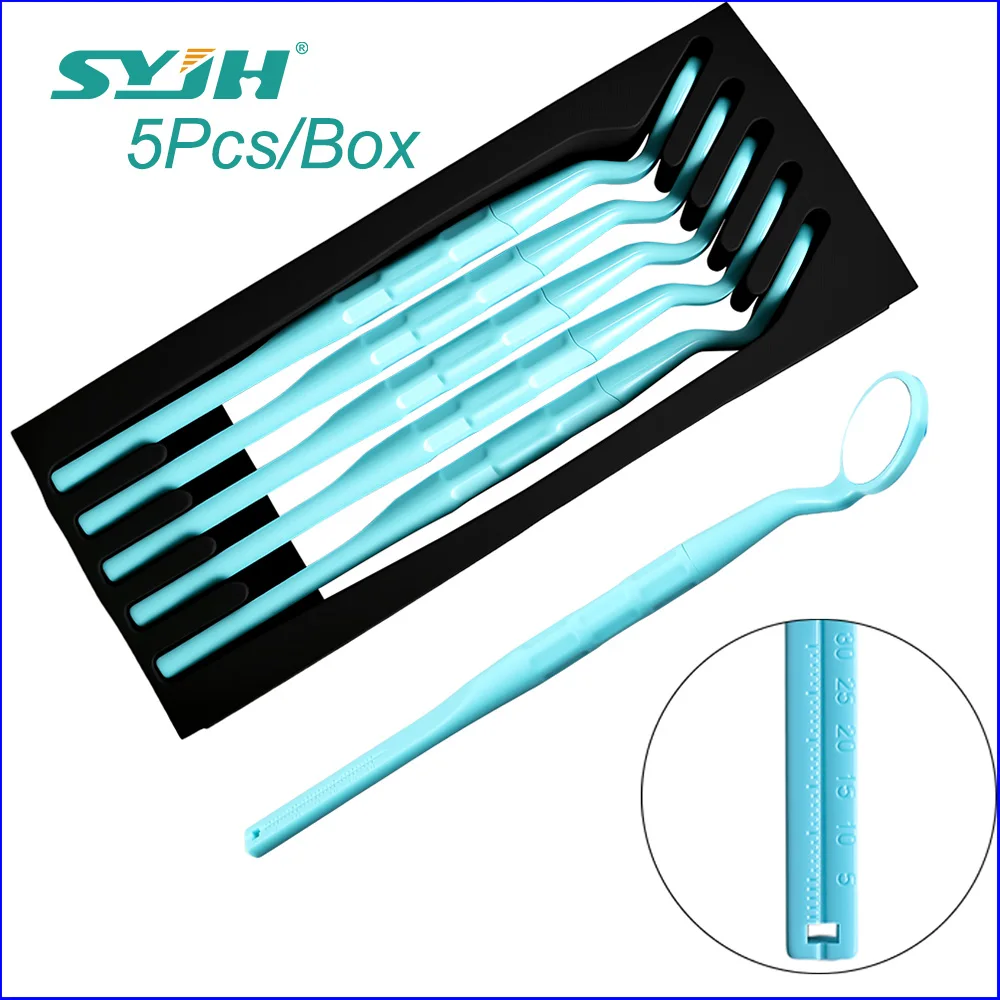 SYJH Dental 24mm 5Pcs Double Sided Optical Coating Mouth Mirror Autoclavable Ultra Clear Dentistry Comprehensive Oral Inspection