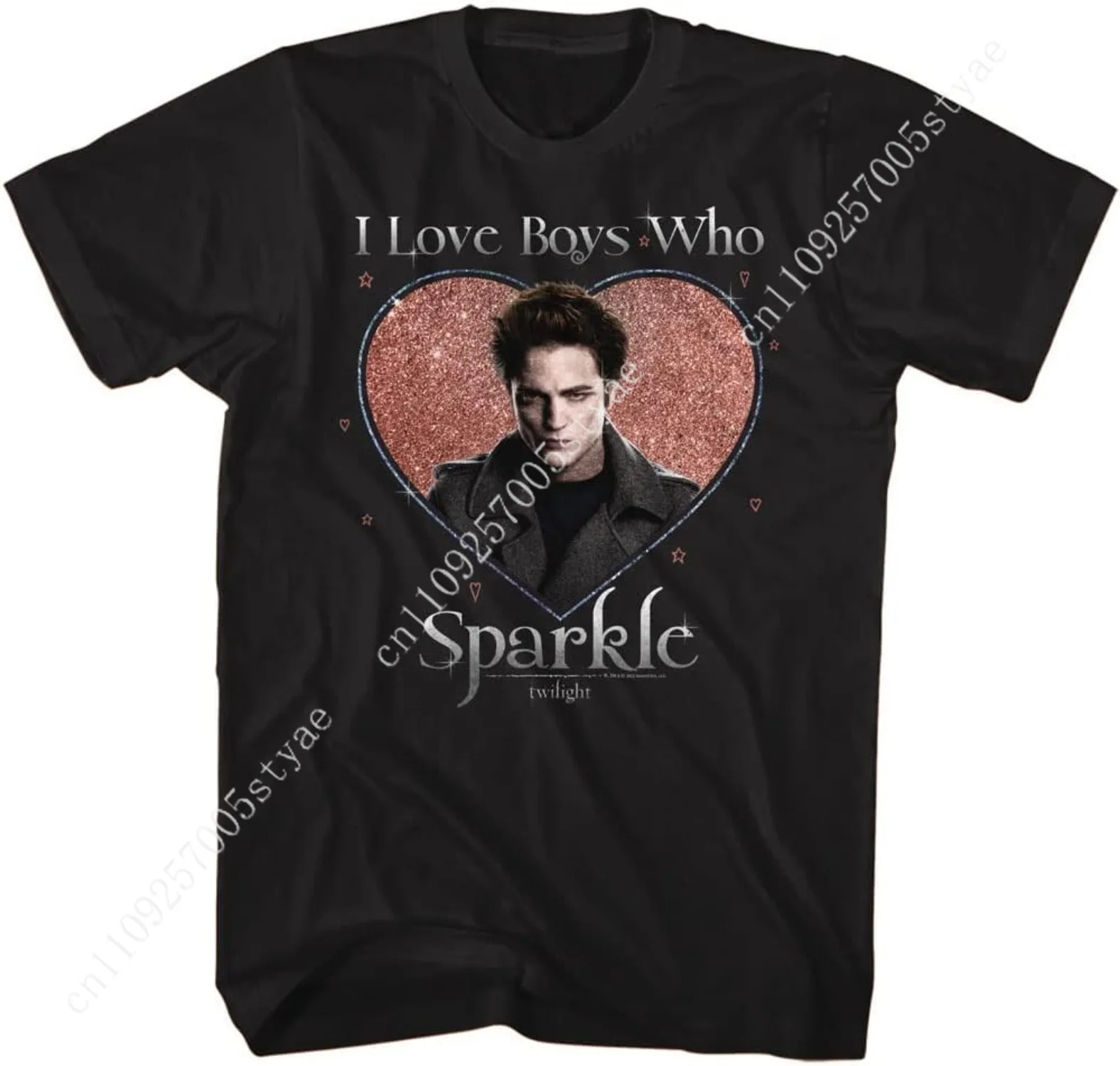 

T-T-wilightS T Shirt I Love Boys Who Sparkle Adult Short Sleeve T Shirts Movies Graphic Tees