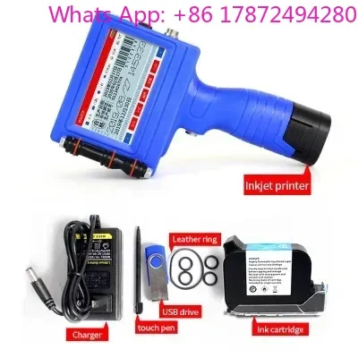 Portable Manual Hand Jet Inkjet Printer Expire Date Coding Machine for Plastic Pet Bottles Jars