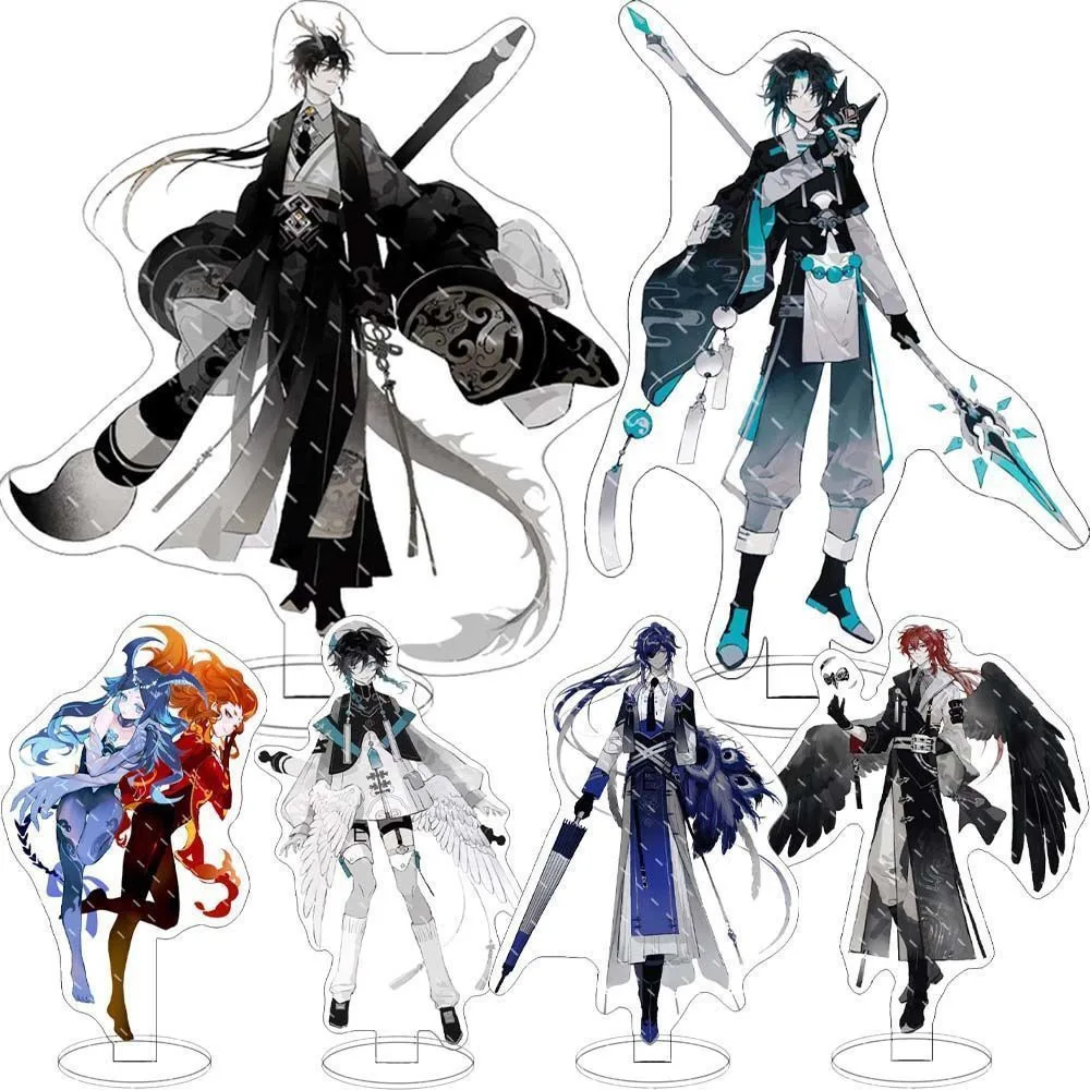 Anime Genshin Impact Kaeya Xiao Zhongli Acrilico Stand Ornamenti Action Figures Modello di cartone animato Regali di Natale Ragazze