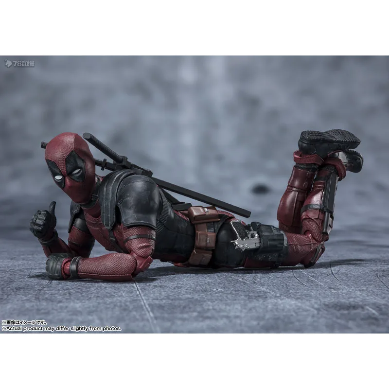 BANDAI Original S.H.Figuarts Deadpool (Deadpool 2) Anime Action Figures Toys for Boys Christmas Gift Collectible Model Ornaments