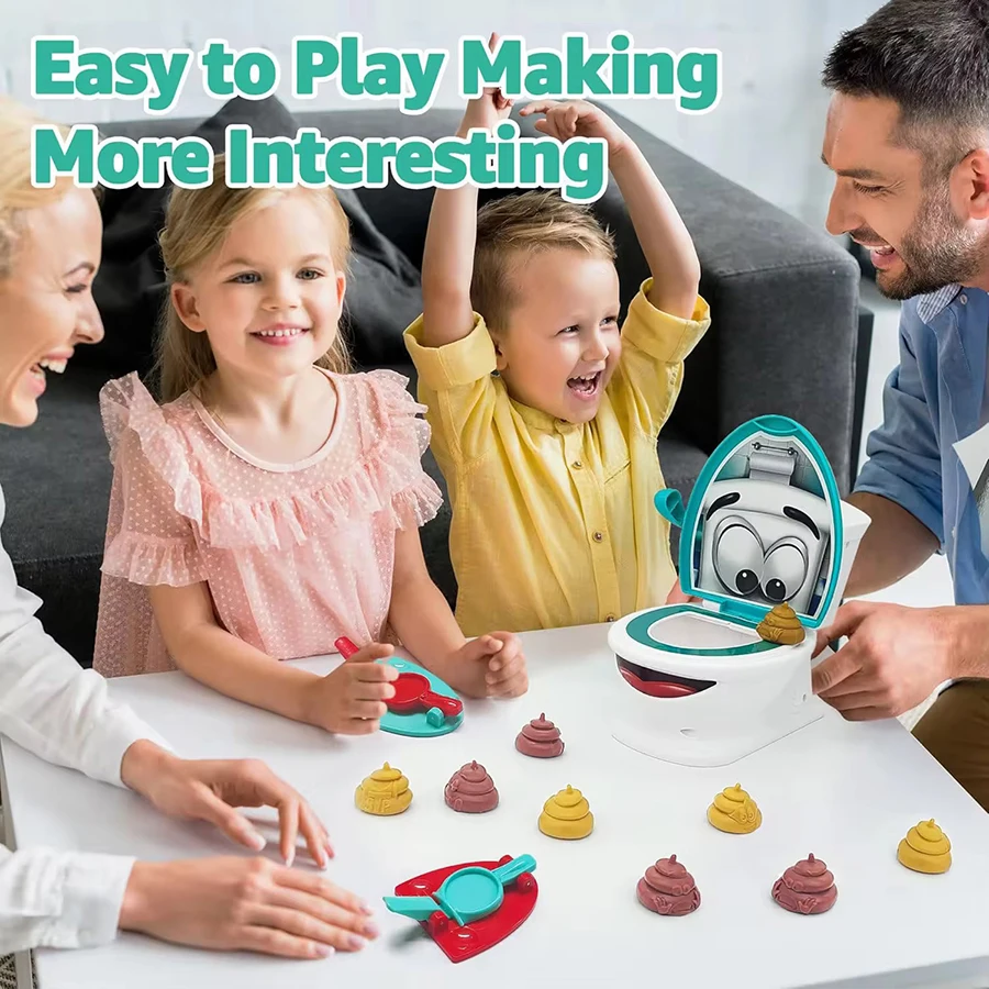 1Set Child Poop Toilet Game 〔E〕Funny Toilet Trick Toy Party Game Board Games Flushing The Toilet For Kids Game Gifts〔Winter5〕