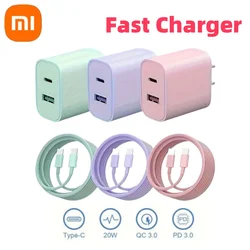 Xiaomi Mijia-Macaronマルチカラー充電器,超高速充電,デュアルポート,iPhone,Huawei,電話用,新品,pd20 w