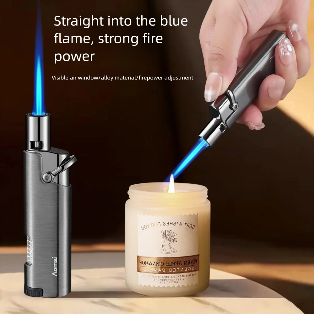 

AM-7215， New style, minimalist style, inflatable, windproof, metallic, personalized, butane, igniter, lighter