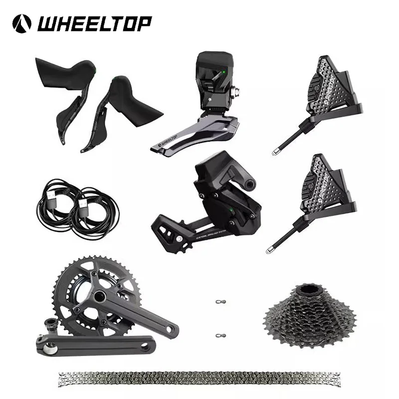 

Wheeltop Electronic Shifting Road 7000 Disc Brake Carbon Fiber Bike Groupset with Crankset, Bottom Bracket, Cassette, and Chain