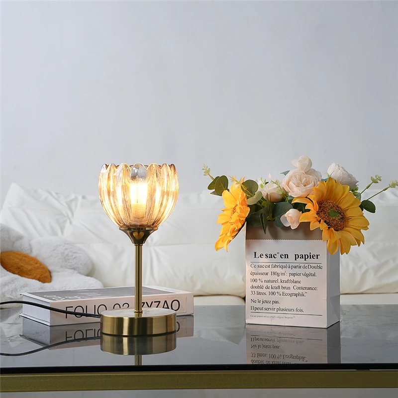 Colored Glass floor Light Bedrooms Lndoor Living Room Background Dining Room Bedside Table Lamps Home Decor Lighting Fixtures
