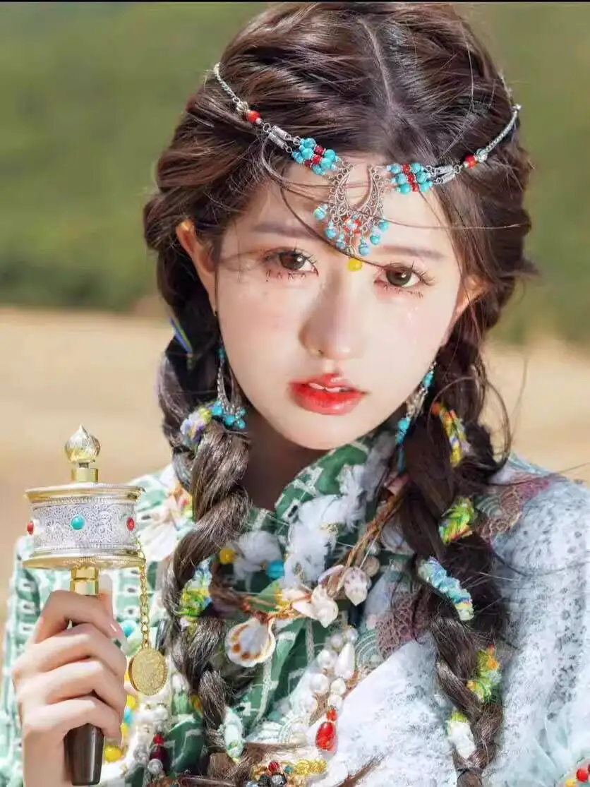 

Новый тибетский этнический стиль, экзотический стиль, брови, аксессуар для волос, ретро головной убор, украшение на лбу, серьги, Хэллоуин, косплей