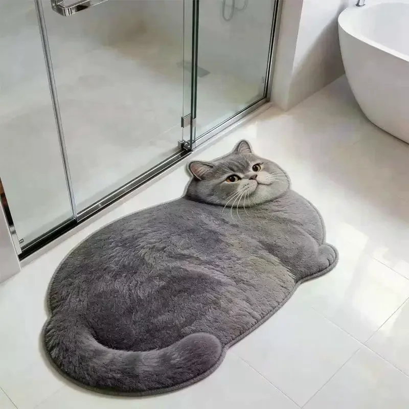 3D Cute Cat Shaped Diatomite B - огляд і ціна Jet Home Bathroom Mats