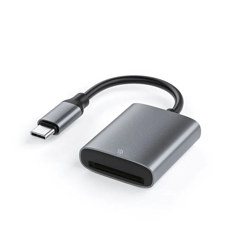 Type-C UHS-II SD4.0 Card Reader 5Gbps High Speed Single Slot SD Memory Card Adapter Aluminum Shell for DSLR Camera Laptop Phone