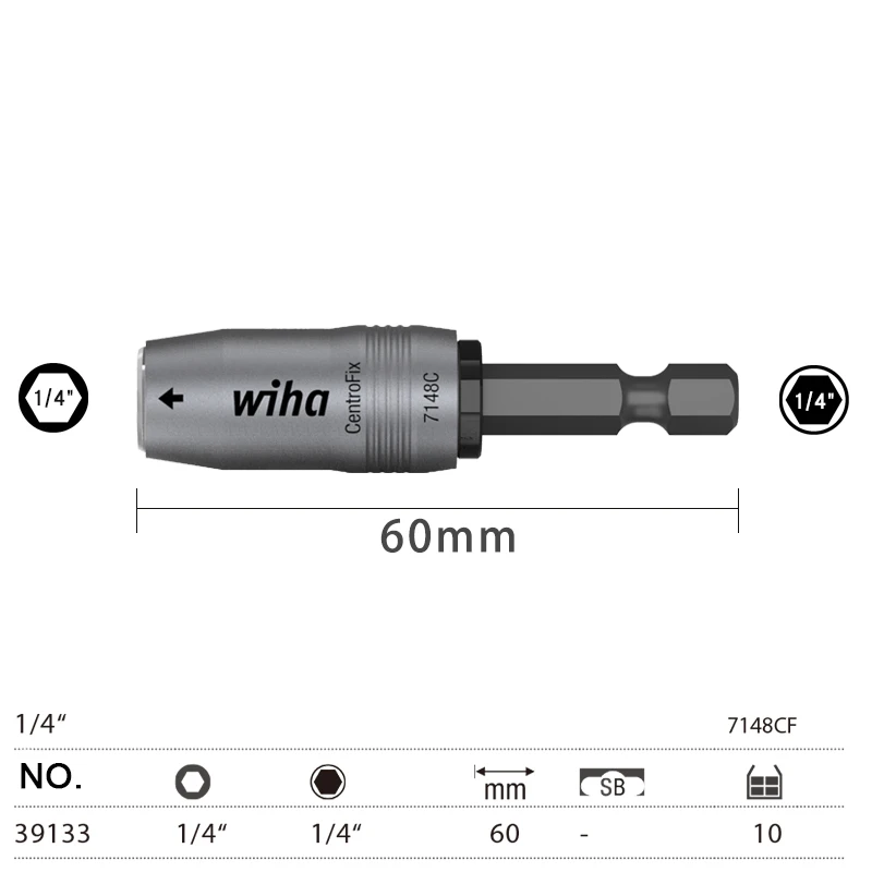 WIHA Bit Holder CentroFix Mechanically Lockable 1/4\