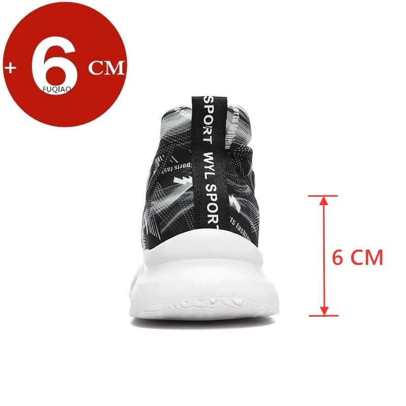 6CM Height Increasing Sneakers for Men Light Comfy Elevator Jogging Sports Mesh Breathable Leisure Walking Shoes Soft Cushioning