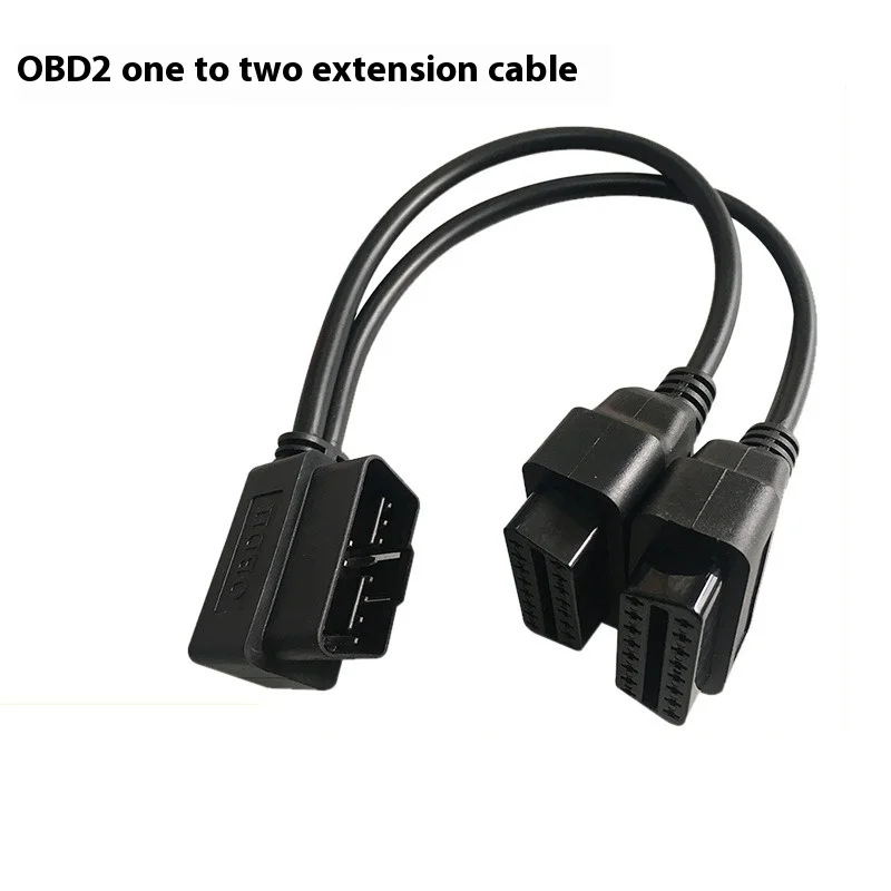 Kabel Ekstensi OBD2 16pin Splitter Jantan Ke Betina Ganda 30CM Kabel OBDII 30CM 1 Jantan Ke 2 Betina Adaptor Konektor Antarmuka